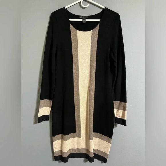 INC International concepts black tan dress size medium - Picture 1 of 5